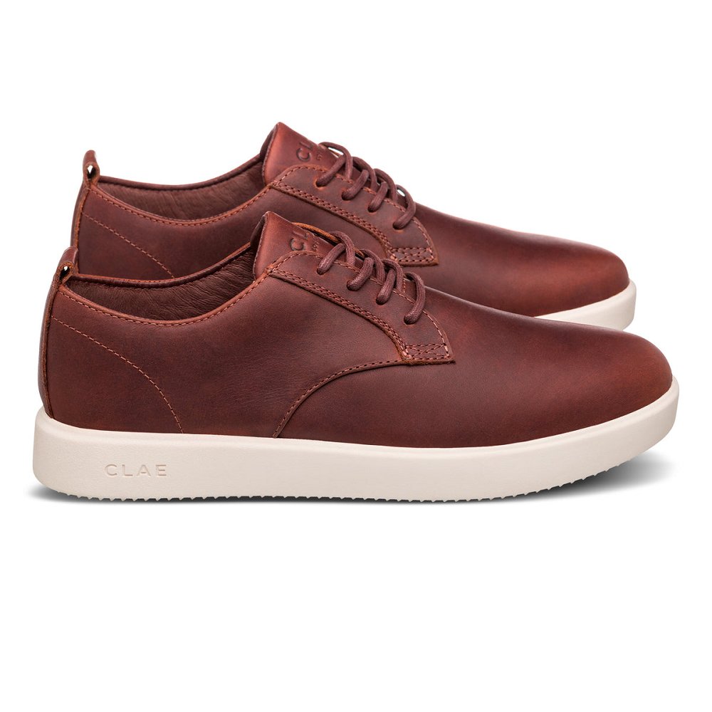 CLAE ELLINGTON DS Shoes Mens USA218-F70 In Chestnut Oiled Leather